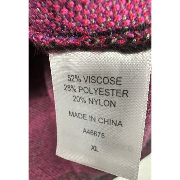 Appleseeds Women XL Sweater Graphic Floral Narrow V Neck Viscose Bright Soft - Picture 3 of 7